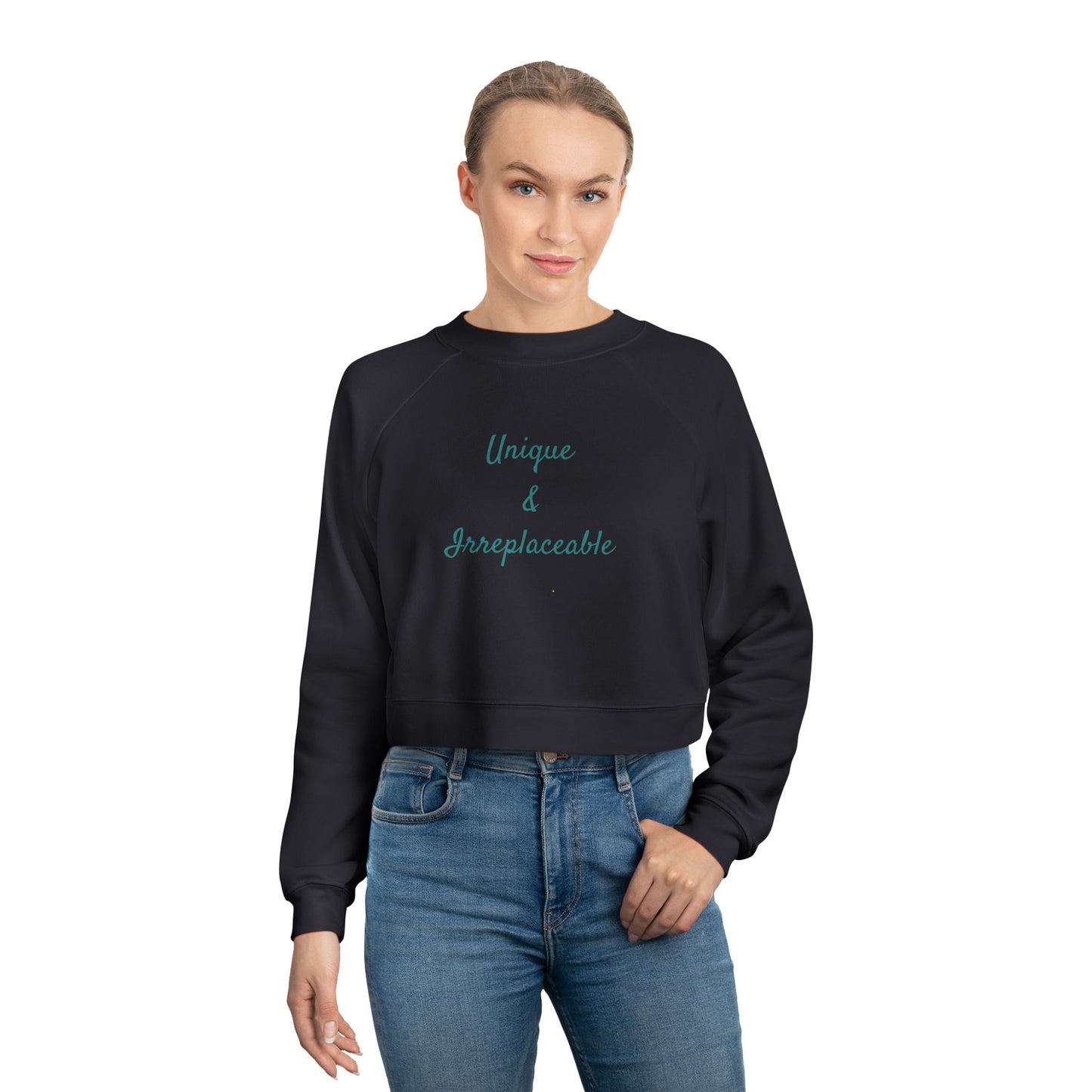 Unique & Irreplaceable Women's Cropped Fleece Pullover | Cozy Streetwear