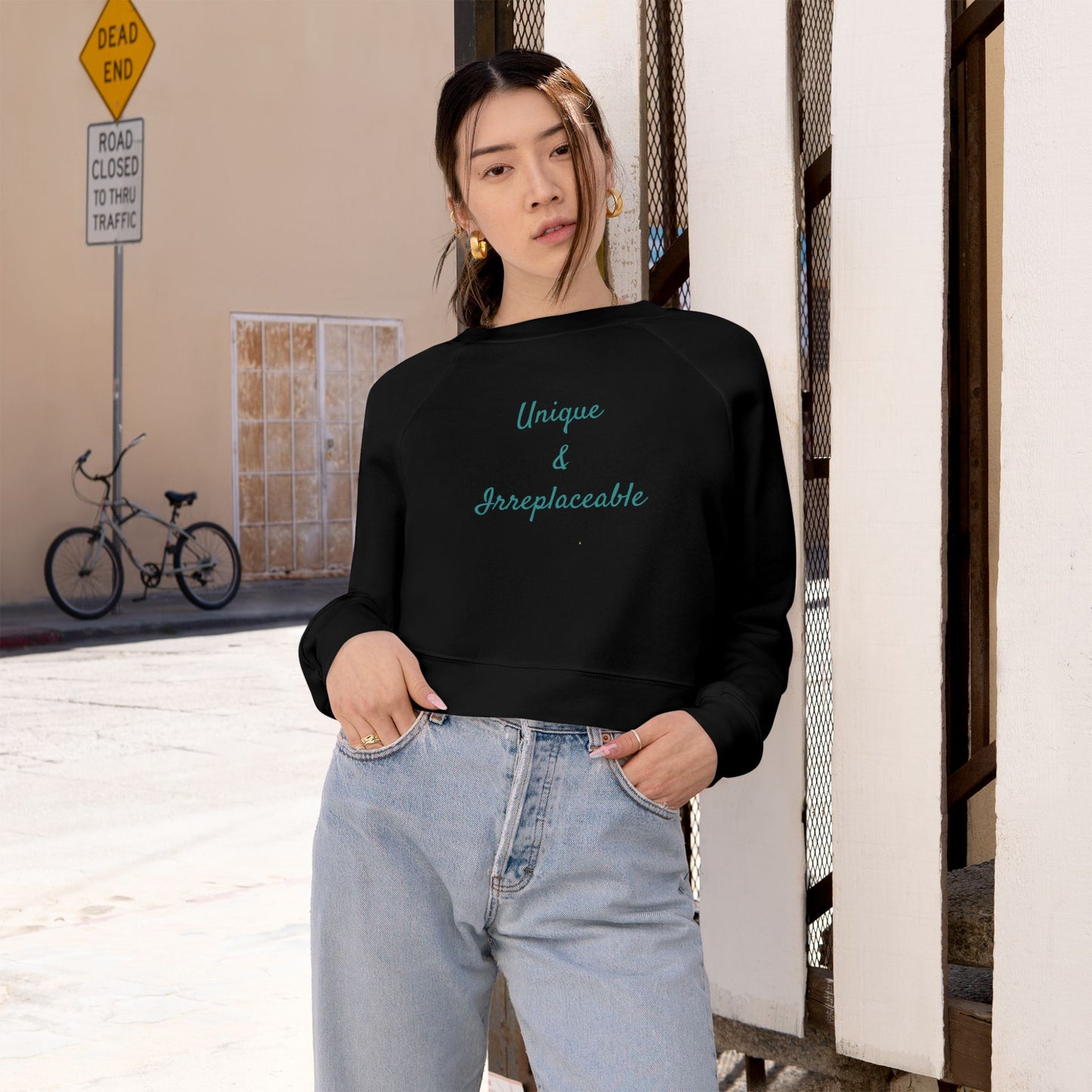 Unique & Irreplaceable Women's Cropped Fleece Pullover | Cozy Streetwear