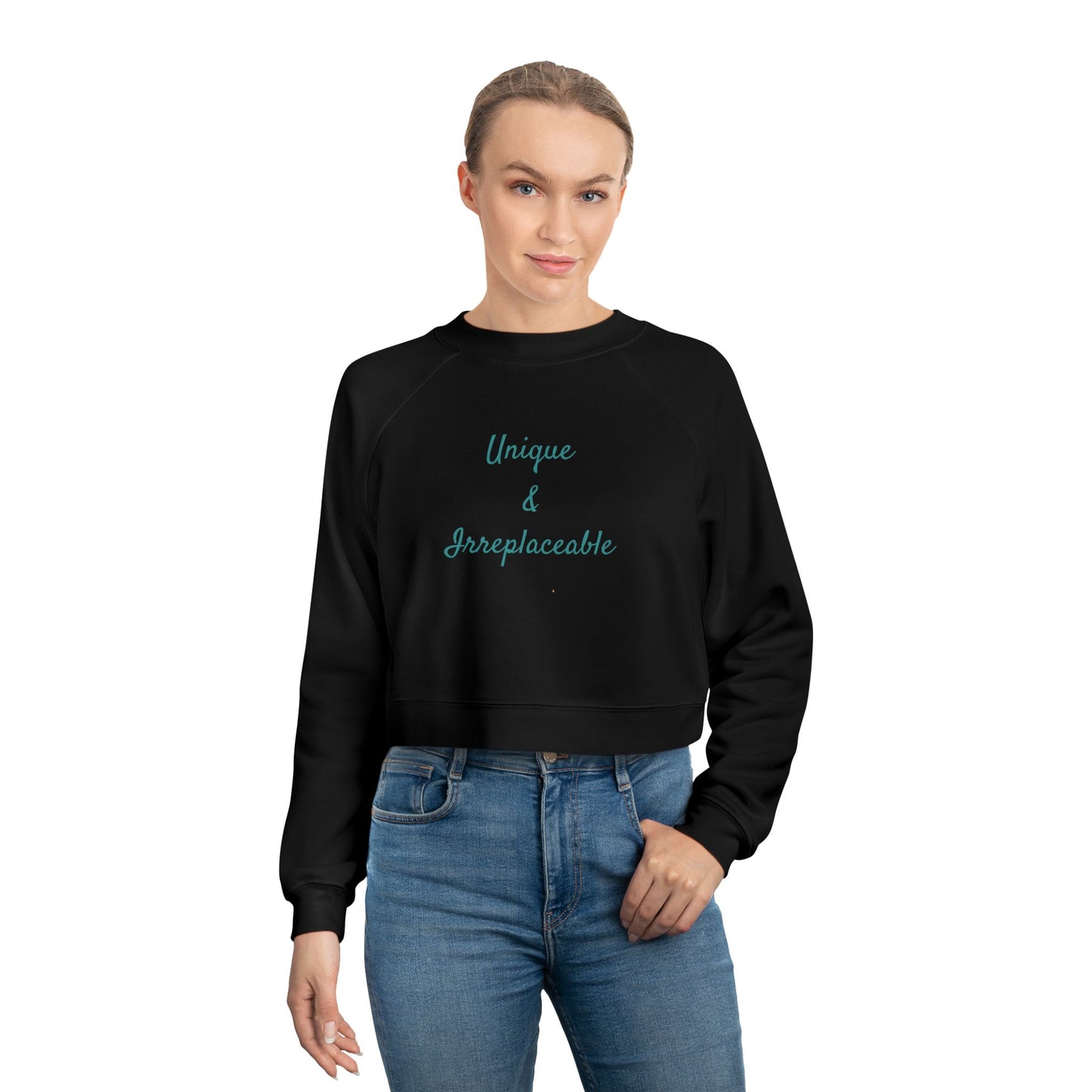 Unique & Irreplaceable Women's Cropped Fleece Pullover | Cozy Streetwear