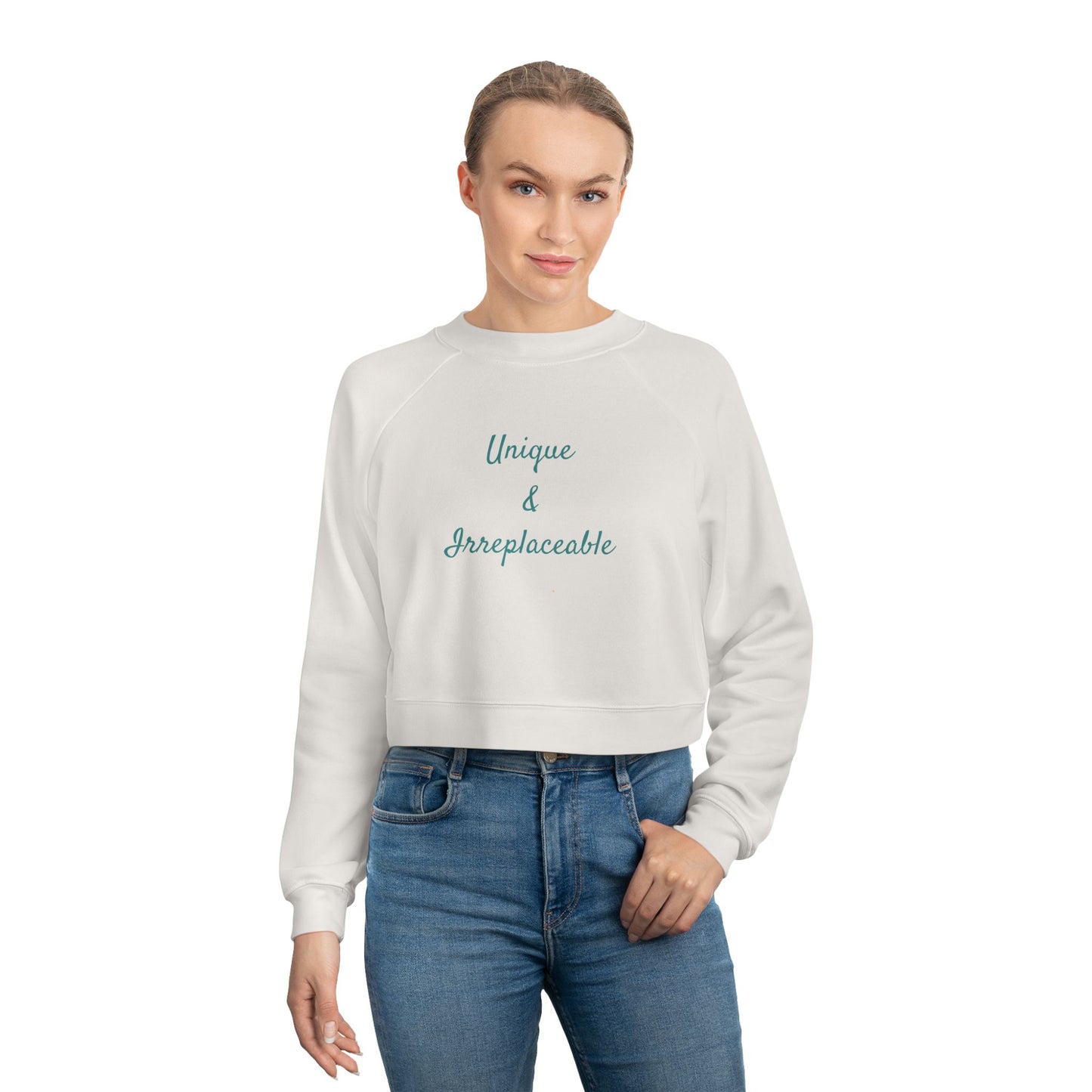 Unique & Irreplaceable Women's Cropped Fleece Pullover | Cozy Streetwear