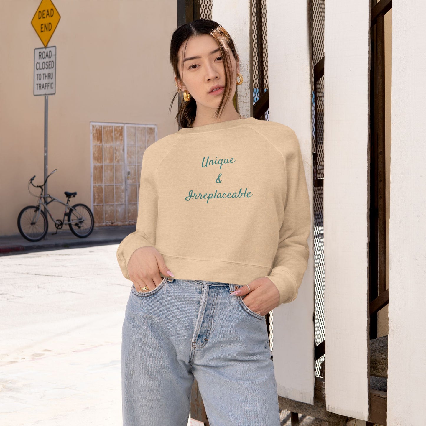 Unique & Irreplaceable Women's Cropped Fleece Pullover | Cozy Streetwear