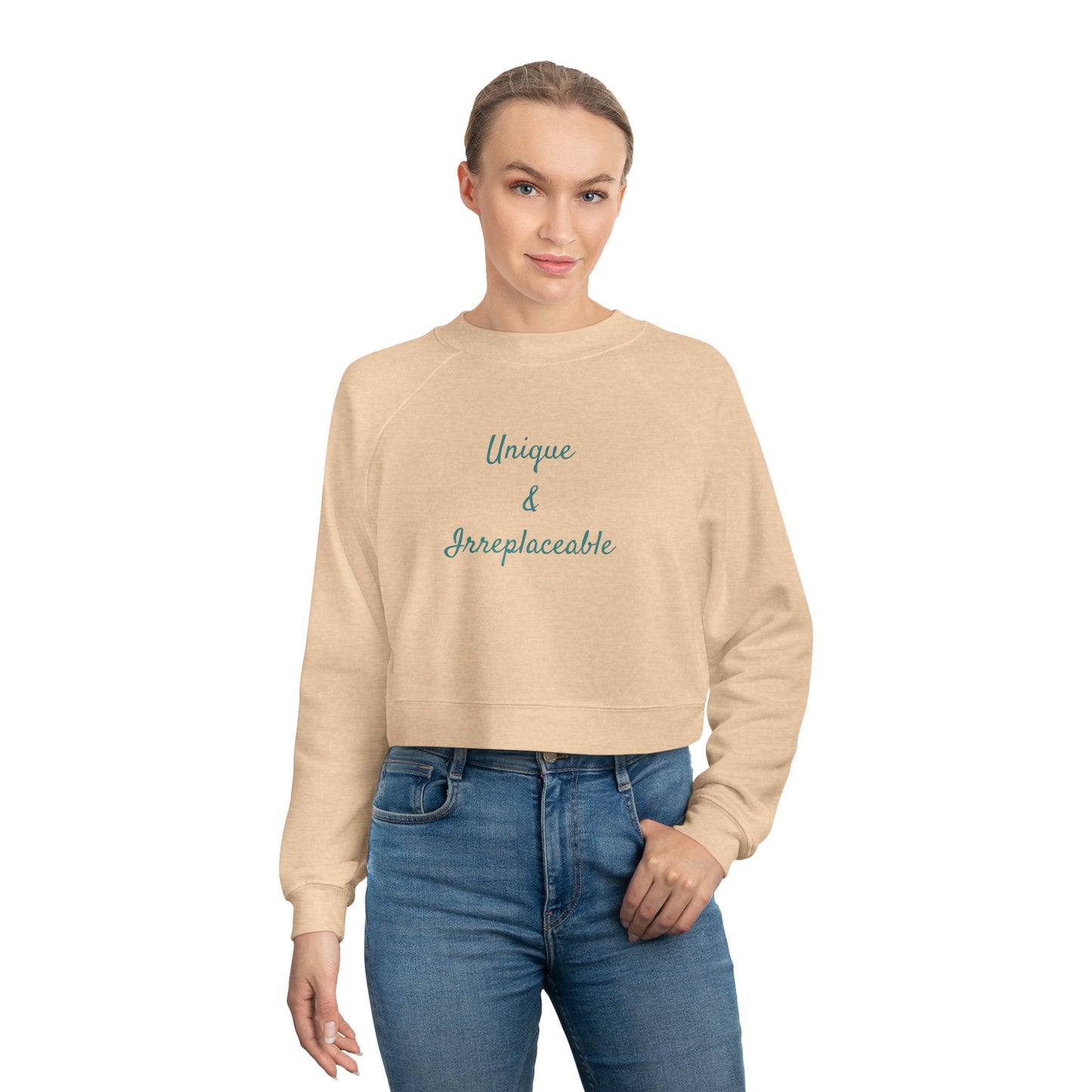 Unique & Irreplaceable Women's Cropped Fleece Pullover | Cozy Streetwear